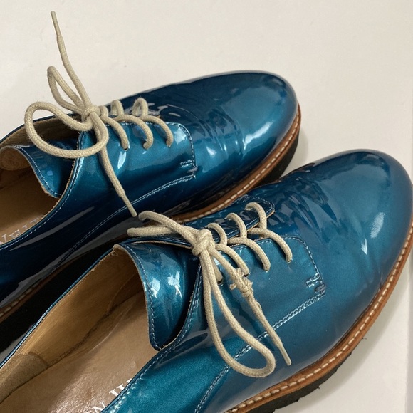 RON White Wedges Turquoise Patent Shoes Size 38 - Picture 14 of 16